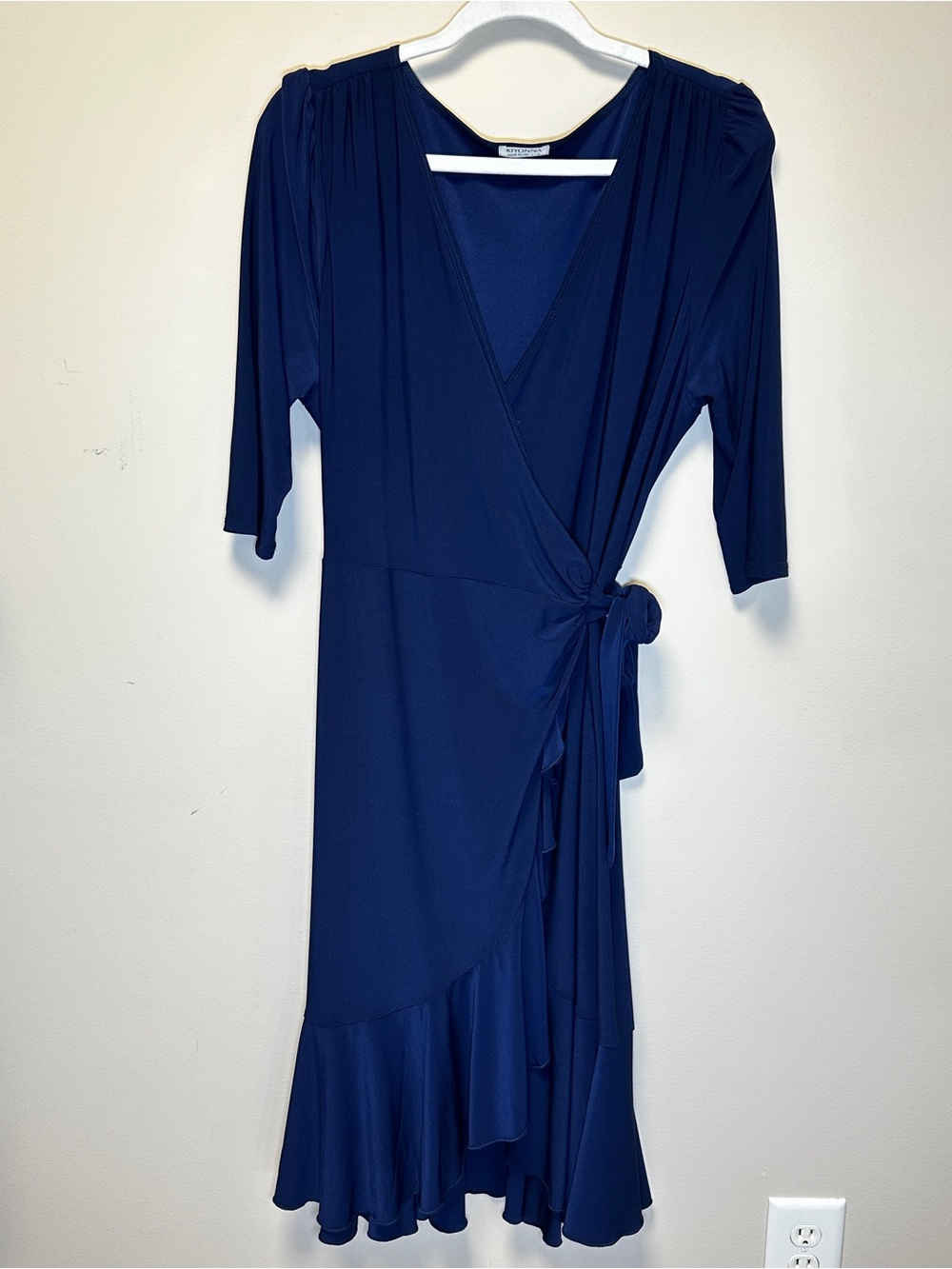 Kiyonna Whimsy Wrap Dress – Navy Blue – Size 1X